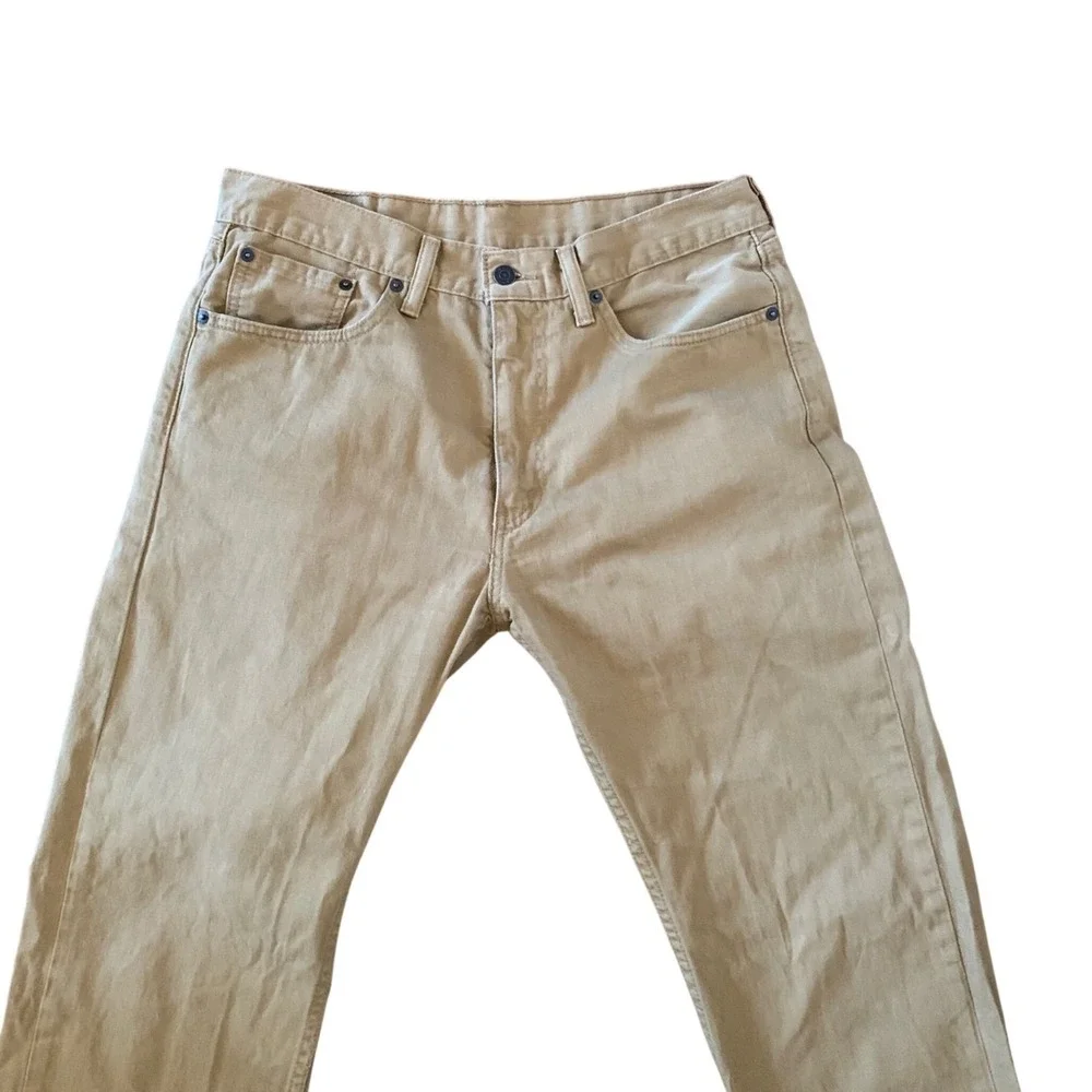 Levi Strauss & Co 505 Mens Khaki Tan Straight Leg Jeans W33‎ L32